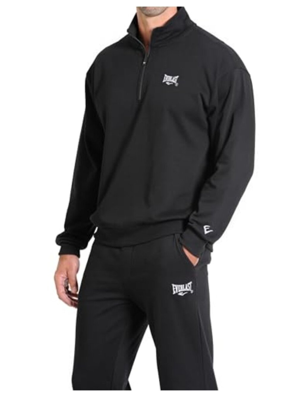 Everlast Mens Half Zip Fleece Sweatshirt Athletic Pullover Casual